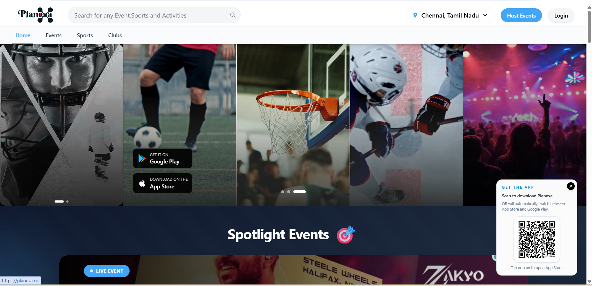 Planexa event management web dashboard screenshot by Sathuram Software